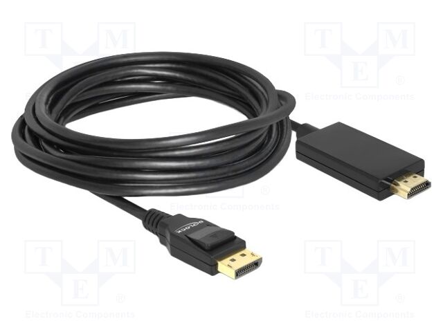 Cable; DisplayPort plug,HDMI plug; 4K,UHD 2160p; Len: 5m; black