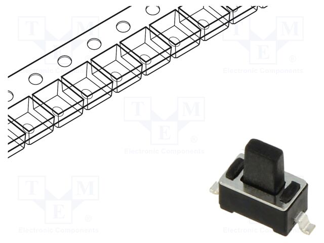 Microswitch TACT; SPST; Pos: 2; 0.05A/12VDC; SMT; 1.57N; 3x6x3.5mm
