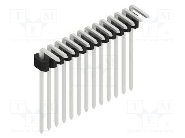 Connector: pin strips; pin header; male; PIN: 13; 1.27mm; THT; 1x13