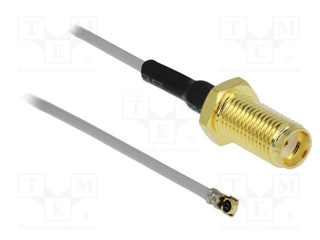 Cable; 350mm; IPEX MHF 4L,SMA female; grey; Øcable: 1.37mm; 50Ω