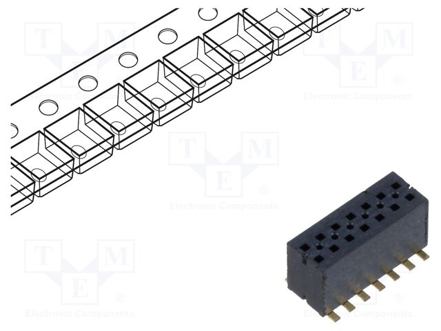 Connector: pin strips; male; PIN: 14; 1.27mm; gold-plated; SMT