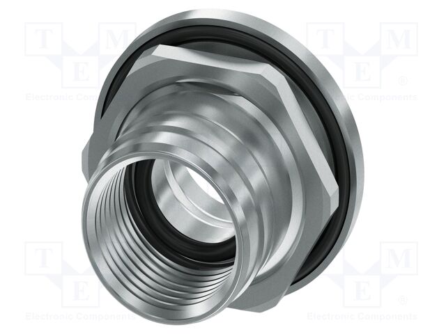 Enclosure for connectors: M12; THR; nickel plated; Thread: M16