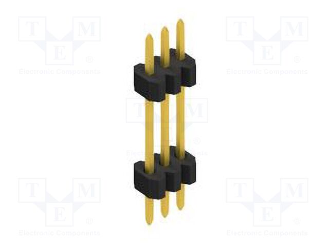 Connector: pin strips; pin header; male; PIN: 3; 1.27mm; THT; 1x3