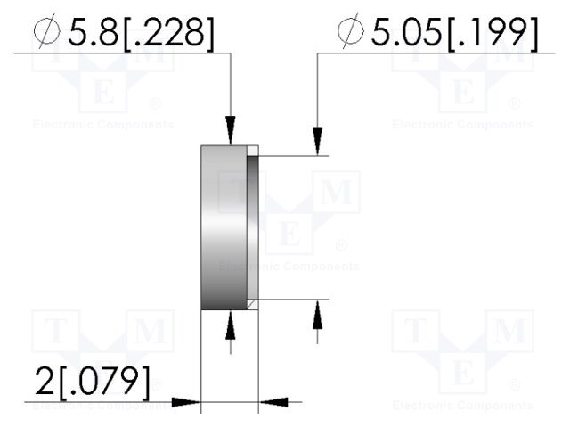 Sleeve for test probe; brass; DS-810; Features: magnetic; L: 2mm