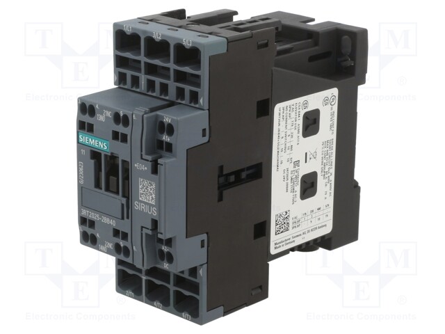 Contactor: 3-pole; NO x3; Auxiliary contacts: NO + NC; 24VDC; 17A