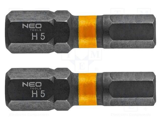 Kit: screwdriver bits; hex key; Overall len: 25mm; HEX 5mm; impact