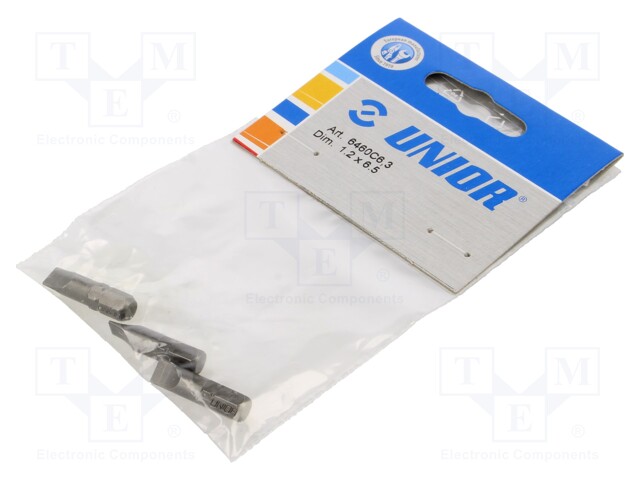 Screwdriver bit; slot; 6,5x1,2mm; Overall len: 25mm; 3pcs.