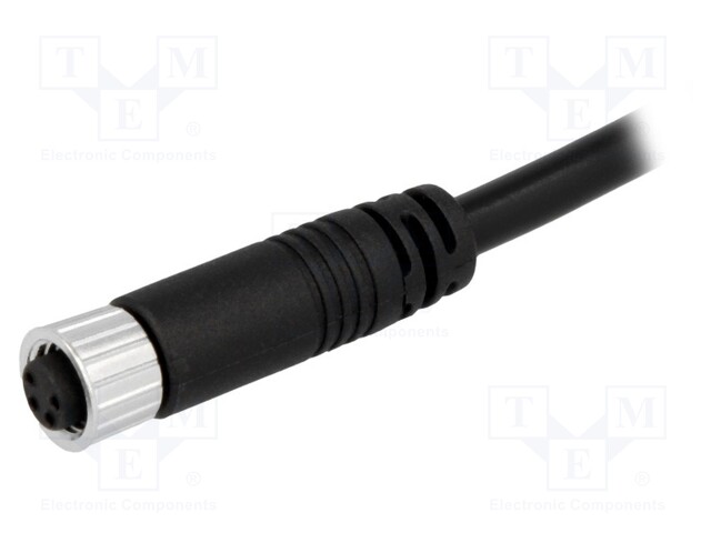 Connector: M8; 5m; female; PIN: 4; straight; plug; 3A; 30V; IP67