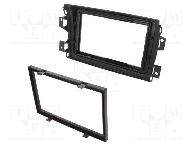 Radio mounting frame; Fiat; 2 DIN; black gloss
