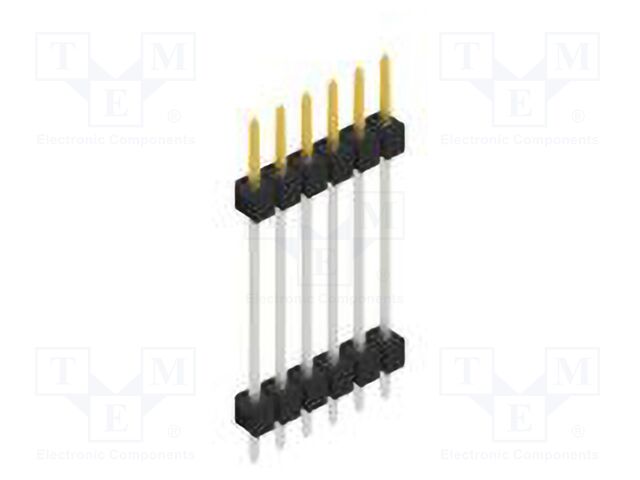 Connector: pin strips; pin header; male; PIN: 6; 2.54mm; THT; 1x6