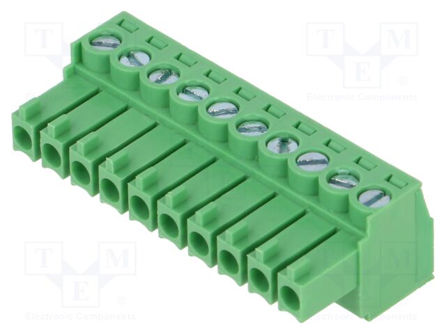 Connector: pluggable terminal block; plug; female; straight; 10A