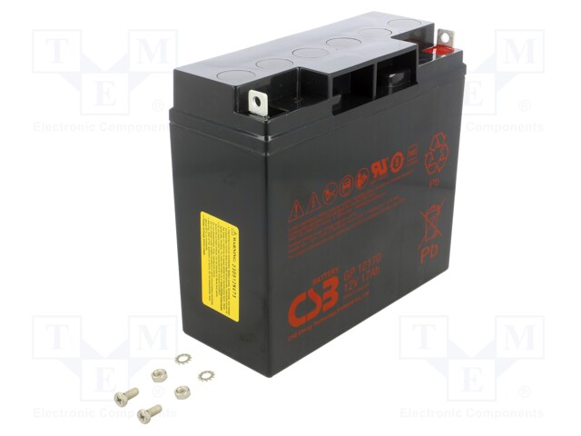 Re-battery: acid-lead; 12V; 17Ah; AGM; maintenance-free
