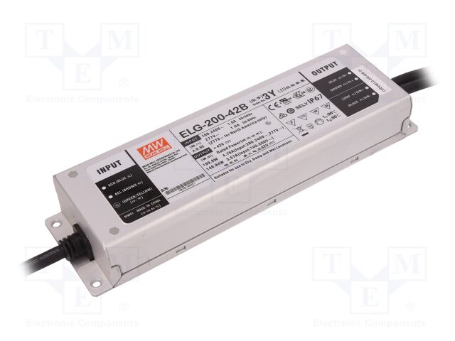 Power supply: switched-mode; LED; 199.9W; 42VDC; 4.76A; 100÷305VAC