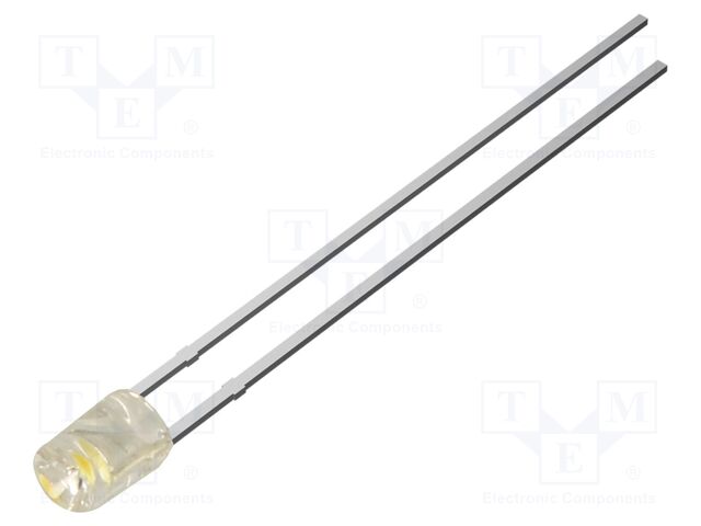 LED; white warm; 3mm; 330mcd; 140°; Front: recessed; 2.7VDC; 3000K