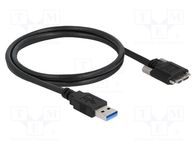 Cable; USB A plug,USB B micro plug; gold-plated; 1m; black; 5Gbps