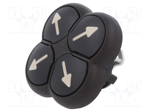 Switch: 4-position; Stabl.pos: 1; 22mm; black; Illumin: none; IP66