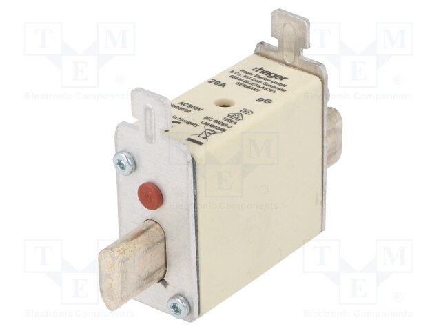 Fuse: fuse; gG; 20A; 500VAC; industrial; NH000