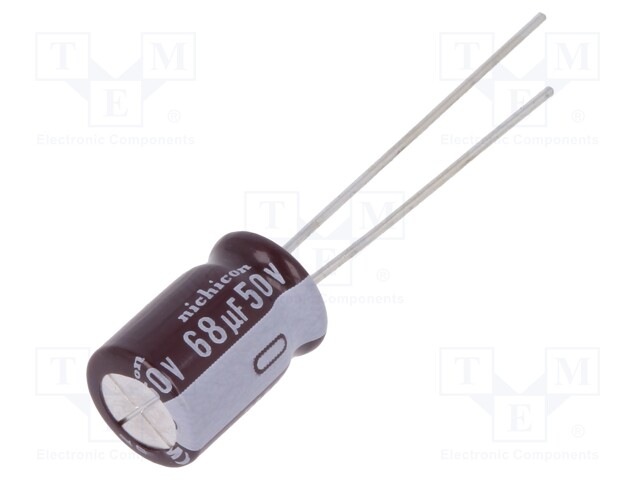 Capacitor: electrolytic; low impedance; THT; 68uF; 50VDC; ±20%