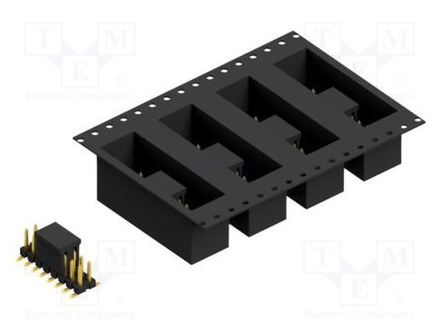 Connector: pin strips; pin header; male; PIN: 16; 2.54mm; SMT; 2x8