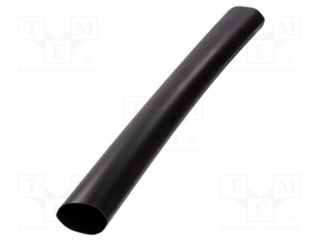 Heat shrink sleeve; glued; 95mm; L: 1m; black; Temp: -15÷125°C