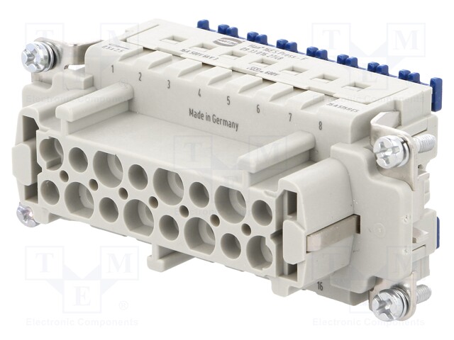 Connector: rectangular; female; Han ES Press; PIN: 16; 16+PE; 16A