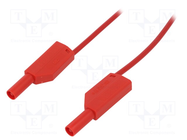 Test lead; silicone; 0.5m; red; 19A; 1kV; Cond.cross sec: 1mm2