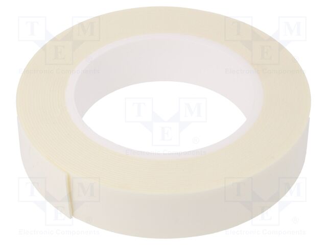 Tape: fixing; W: 25mm; L: 5.5m; Thk: 1mm; two-sided adhesive; white