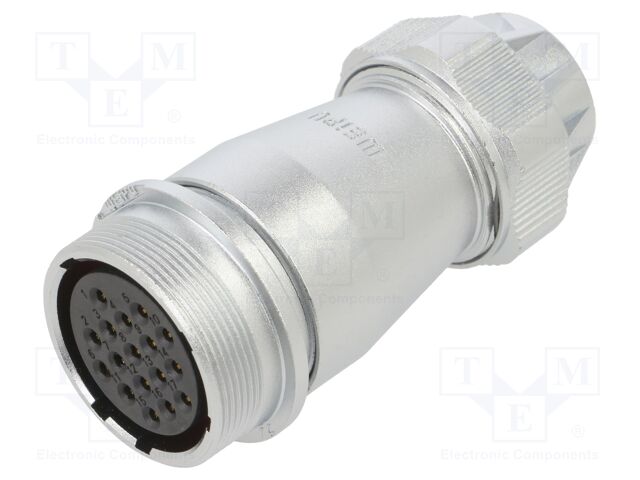 WF28; plug; female; PIN: 17; IP67; 10.5÷12.5mm; 10A; soldering; 500V