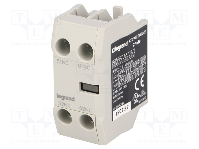 Auxiliary contacts; Series: CTX3; Leads: screw terminals