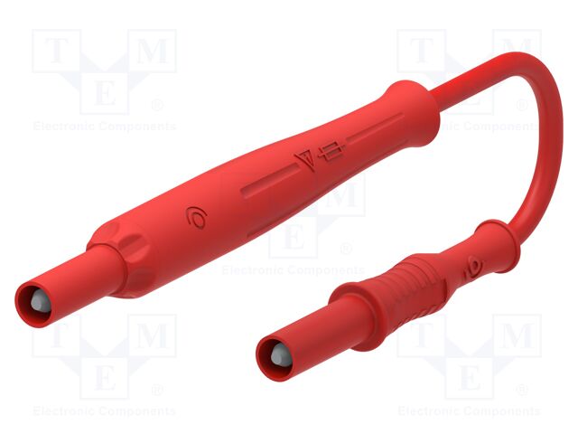 Connector: 4mm banana; banana plug 4mm x2; 1A; red; insulated