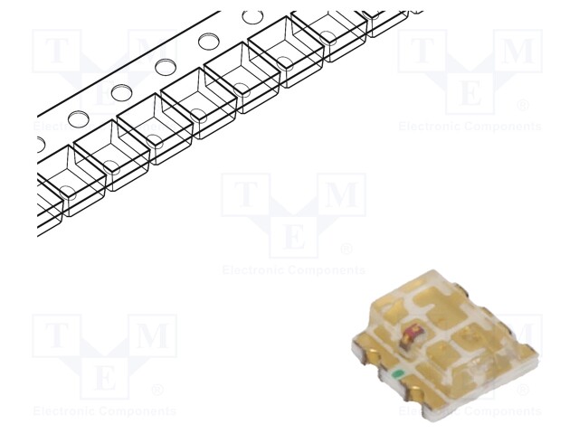 LED; SMD; 0606; blue/orange; 1.6x1.6x0.7mm; 140°; 2.8÷3.5/1.8÷2.4V