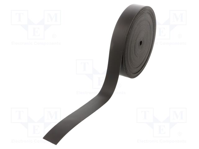 Heat shrink tape; glued; L: 15m; black; W: 25mm; Thk: 1mm