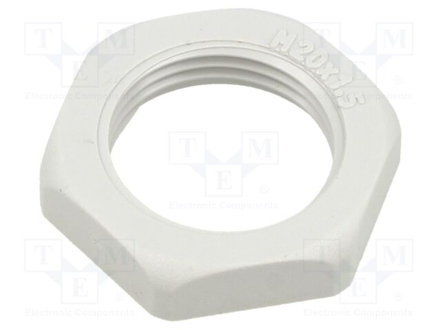 Nut; M20; PA; Thread: metric; Pitch: 1.5; for cable glands