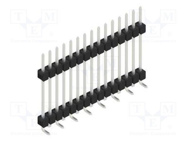 Connector: pin strips; pin header; male; PIN: 15; 2.54mm; SMT; 1x15