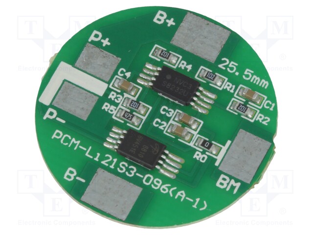 PCB protection; Li-FePO4; 2.5A; 6.4VDC