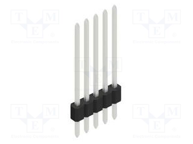 Connector: pin strips; pin header; male; PIN: 5; 1.27mm; THT; 1x5