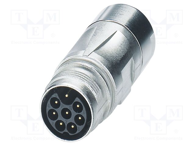 Connector: M17; plug; ST; PIN: 9; 60V; 3.6A,14A; shielded; IP67; metal