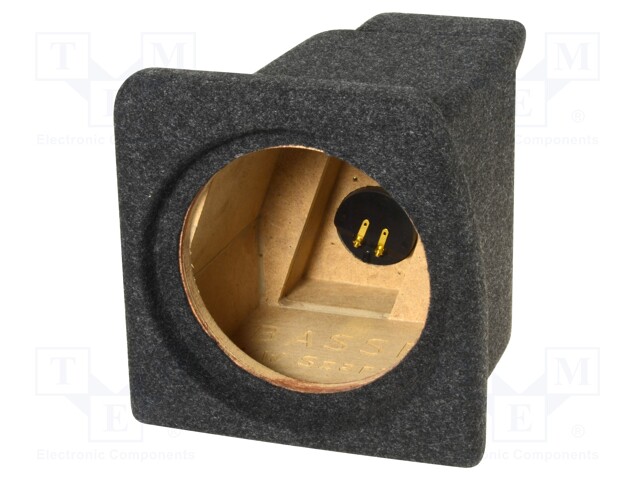 Car loudspeaker enclosure; MDF; black melange; textil; 8l; 200mm