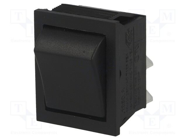 ROCKER; DPST; Pos: 2; OFF-ON; 16A/250VAC; black; none; Body: black