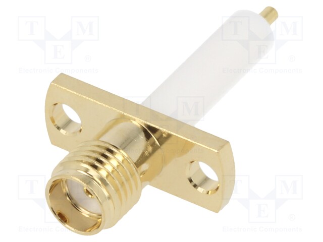 Socket; SMA; female; straight; soldering; for panel mounting