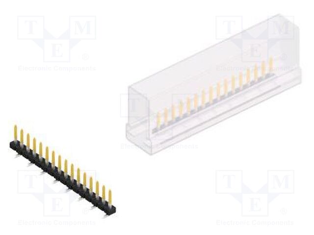 Connector: pin strips; pin header; male; PIN: 16; 2mm; SMT; 1x16