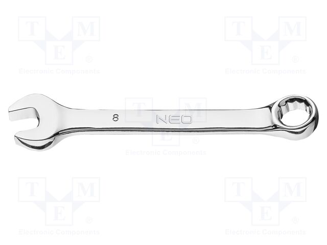 Wrench; combination spanner; 8mm; Chrom-vanadium steel; L: 90mm