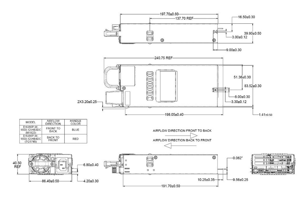 Power supply: switched-mode; for building in; 1.6kW; 12VDC; 133A