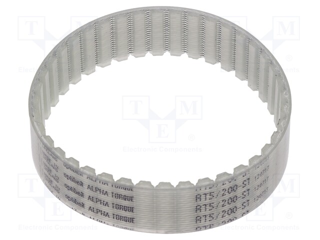 Timing belt; AT5; W: 16mm; H: 2.7mm; Lw: 200mm; Tooth height: 1.2mm