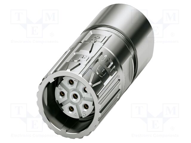 Connector: M23; plug; PIN: 6; crimped; straight; M23 PRO; 30A; 630V