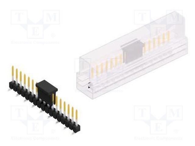 Connector: pin strips; pin header; male; PIN: 17; 2.54mm; SMT; 1x17