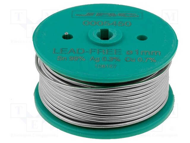 Soldering wire; Sn99Ag0,3Cu0,7; 1mm; 50g; lead free; Package: reel