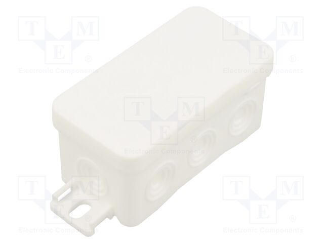 Enclosure: junction box; X: 85mm; Y: 40mm; Z: 45mm; IP54; white