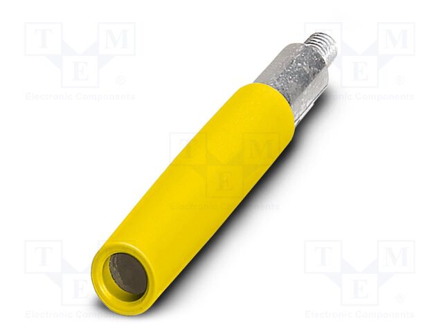 Test socket; screw terminal; PA; ways: 1; W: 6mm; H: 6mm; Body: yellow