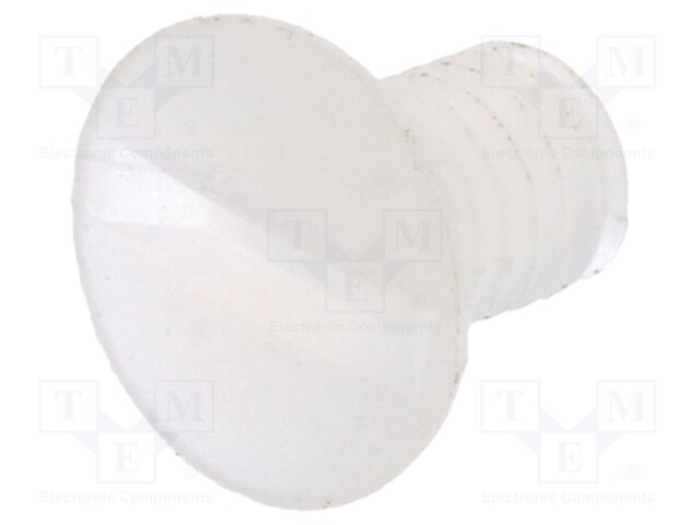 Screw; M3x5; 0.5; Head: countersunk; slotted; 1mm; polyamide